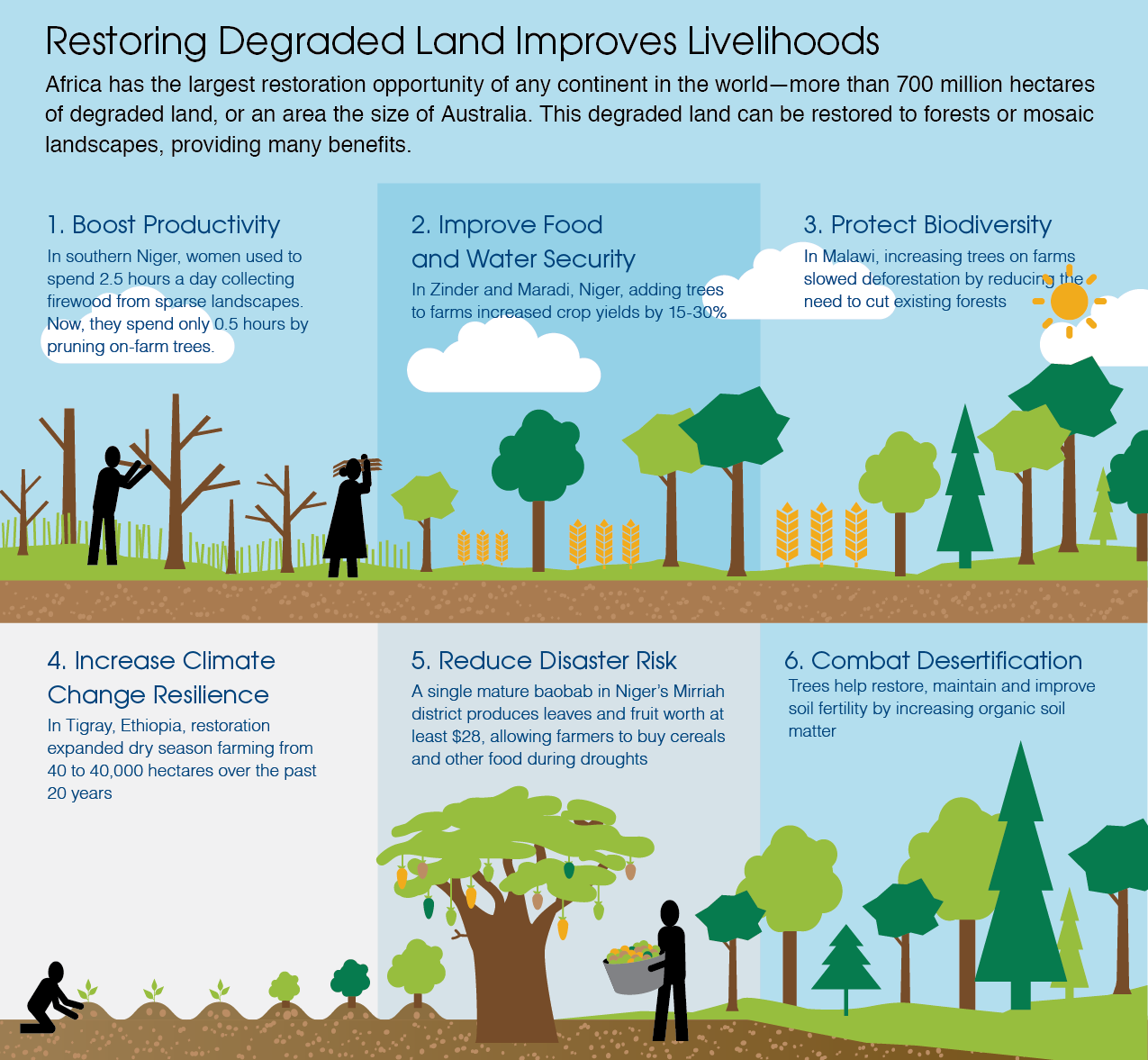 <p>click To Enlarge - Restoration Of Degraded Land (1275x1177), Png Download