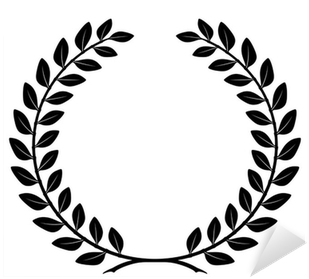 Laurel Wreath With Detailed Branches, Vector Sticker - Laurel Wreath Png (400x400), Png Download