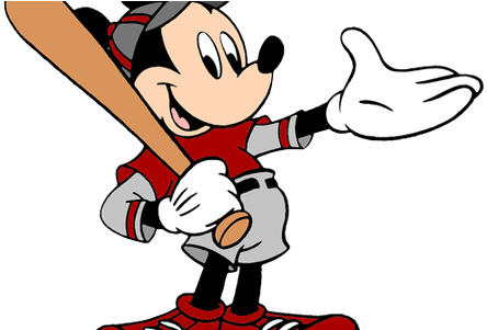 Picture Library Download Download Wallpaper Cartoon - Mickey Baseball (450x300), Png Download