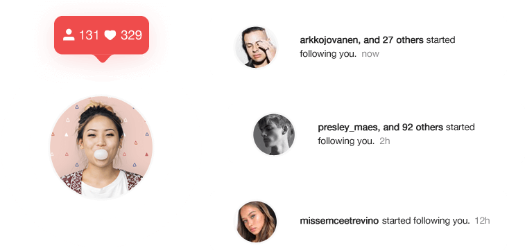 Upleap Notifications Illustrating An Increase In Followers - Instagram (936x471), Png Download