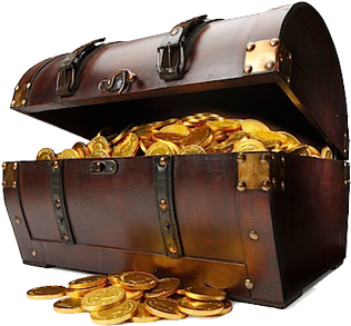 Treasure - Gold Treasure Chest Png (460x300), Png Download