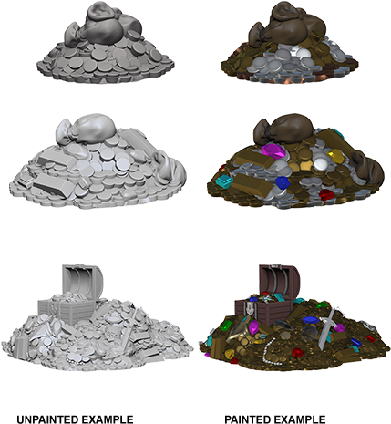 Wizkids Deep Cuts Unpainted Miniatures - Wizkids Deep Cuts Treasure Piles (450x551), Png Download