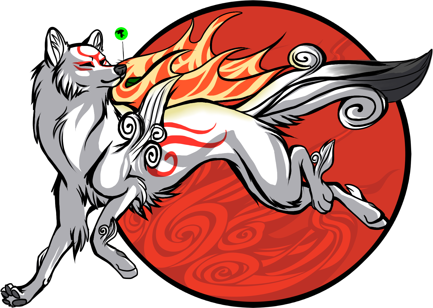 Amaterasu And Issun - Ōkami (1740x1271), Png Download