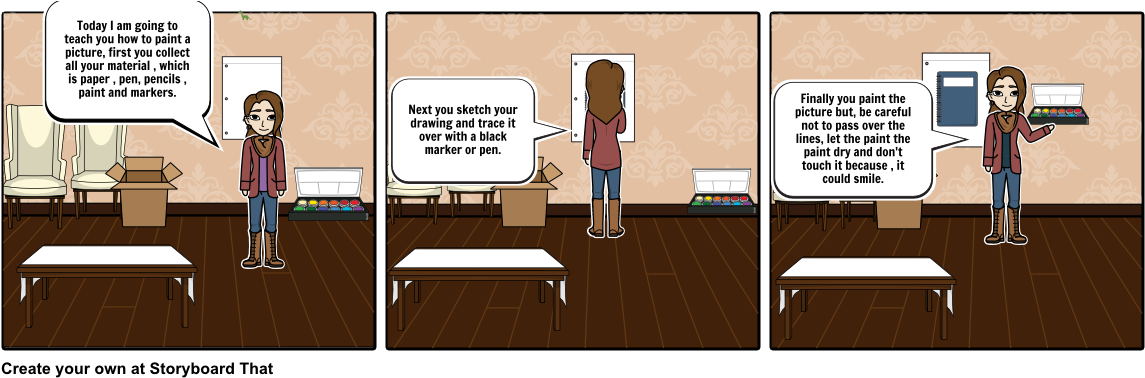 How To Paint A Picture - Cartoon (1164x385), Png Download
