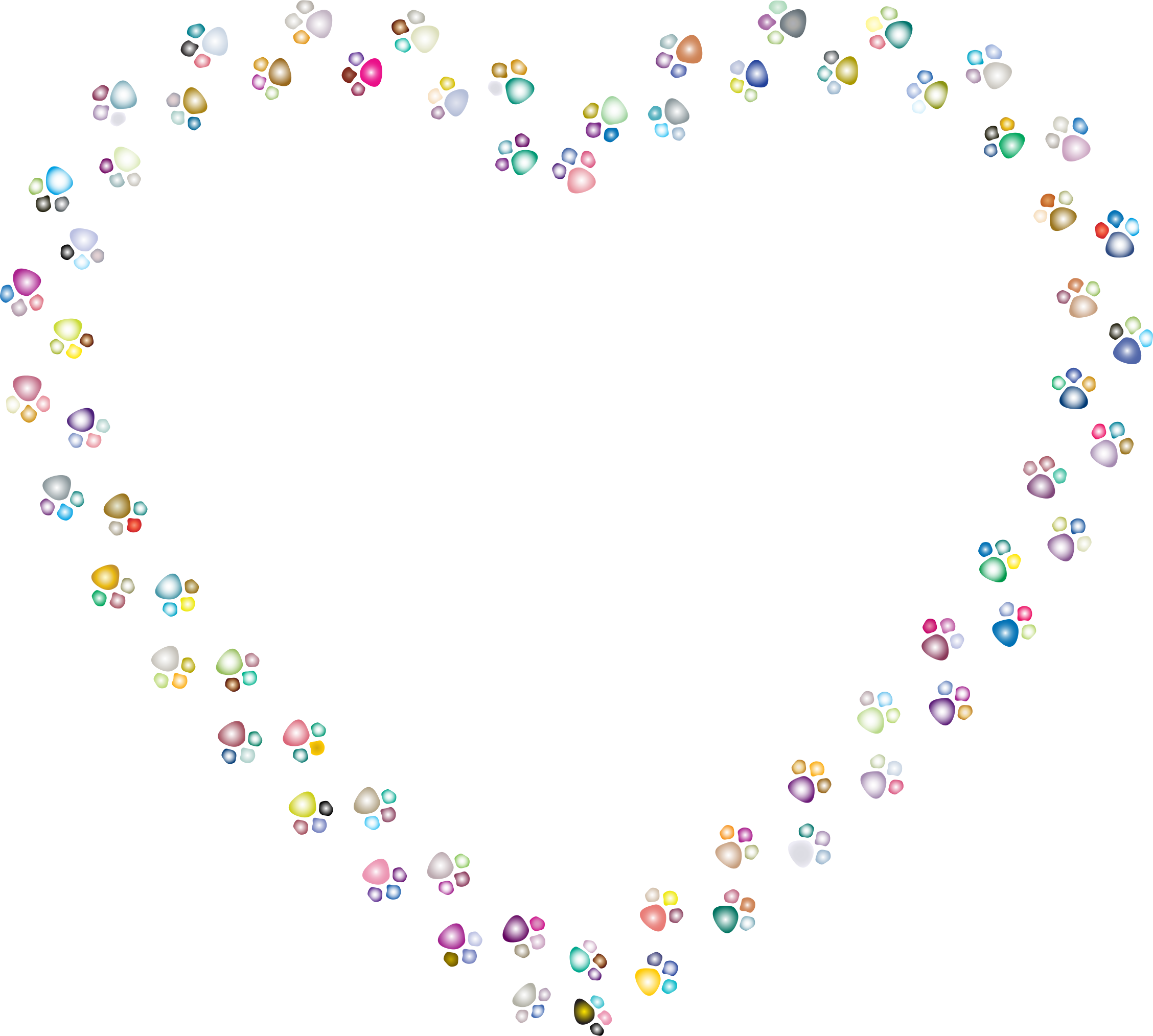 This Free Icons Png Design Of Colorful Paw Prints Heart (2256x2028), Png Download