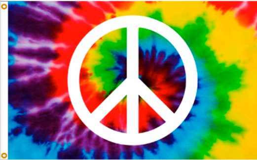 Tie Dye Peace Sign Flag - Tie Dye With Peace Sign (520x416), Png Download