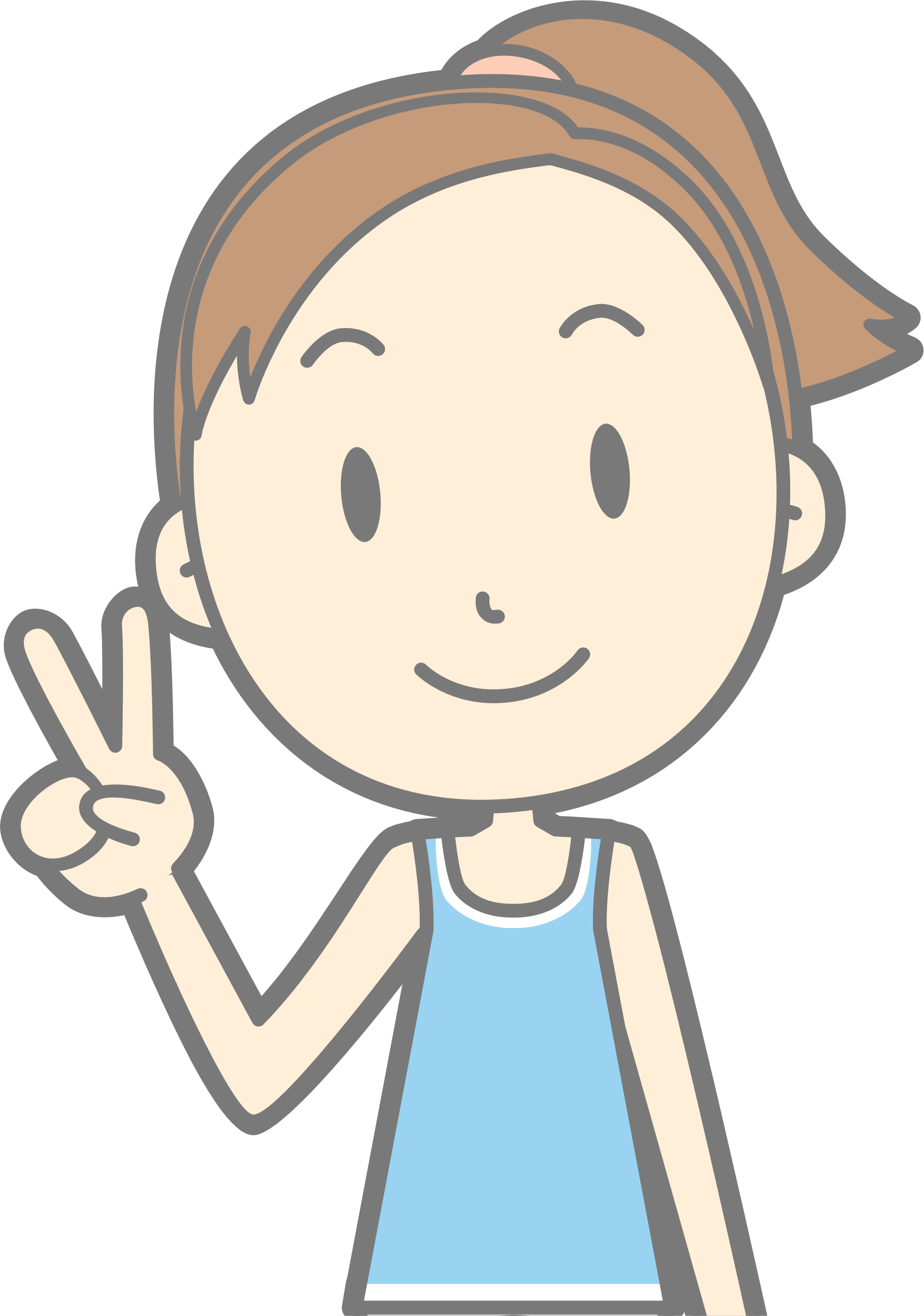 Big Image - Kid Peace Sign Clipart (1664x2371), Png Download
