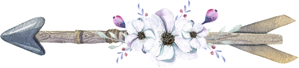 White Watercolor Hand Painted Flower Arrow Transparent - Toile Flèches Boho - 30 X 40 Cm - (1024x235), Png Download