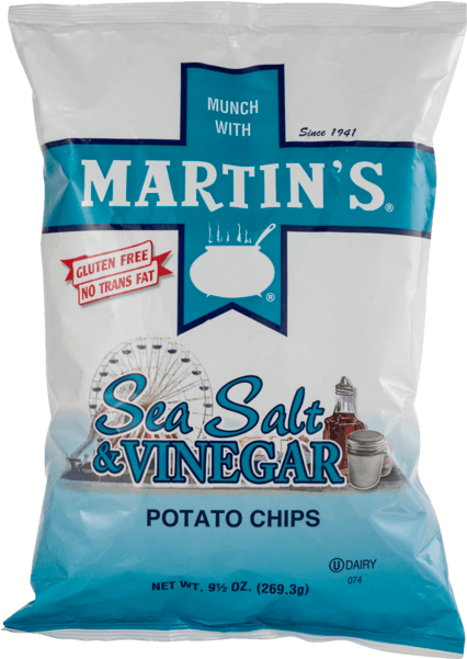 Martin's Potato Chips Sea Salt & Vinegar - Martins Sea Salt And Vinegar Chips (740x834), Png Download