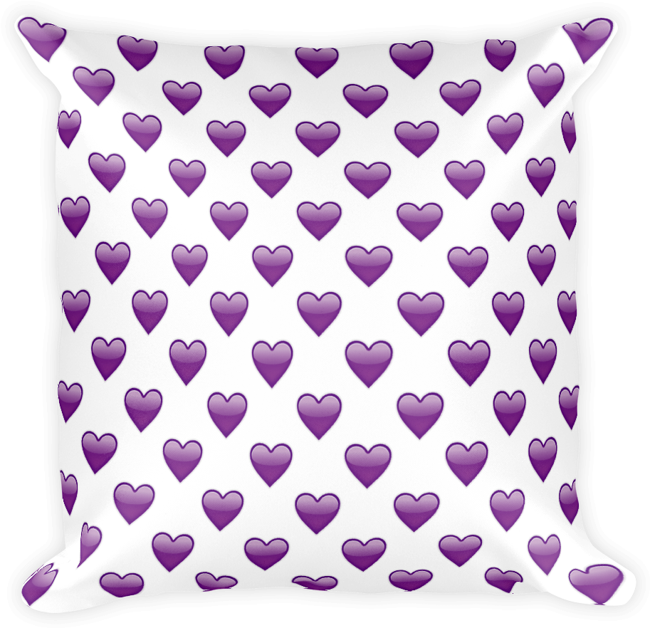 Purple Heart-just Emoji - Fried Shrimp Emoji Pillow (1000x1000), Png Download