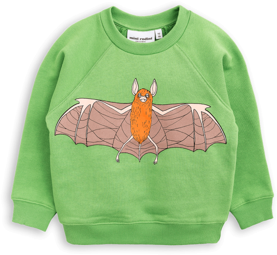 Flying Bat Sweatshirt - Mini Rodini Flying Bat Sweatshirt Green (615x800), Png Download