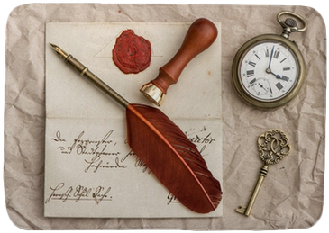 Old Letter, Antique Key And Clock, Vintage Ink Pen - Pen (400x400), Png Download
