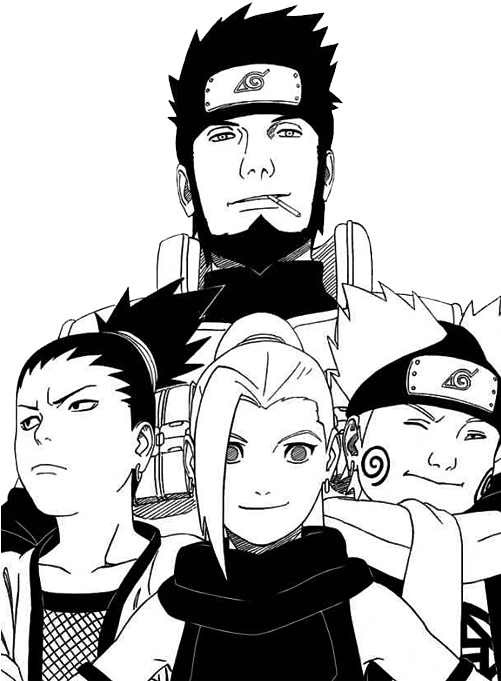 #shikamaru - Naruto Team 10 Manga (500x700), Png Download