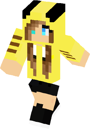 Pikachu Girl Edited Skin - Skin De Minecraft Pikachu (317x453), Png Download