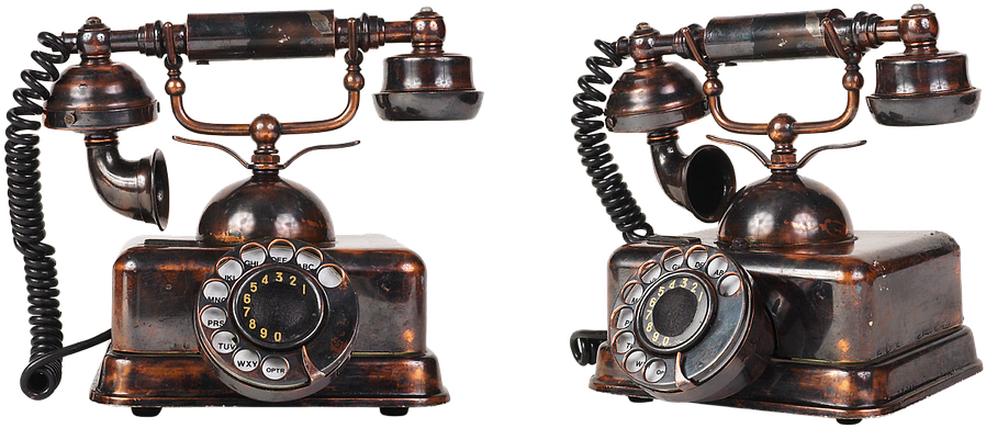 Laminated Poster Link Disk Call Vintage Telephone Phone - Old Telephones (960x449), Png Download