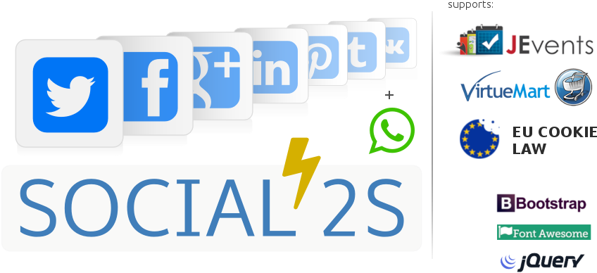 Social2s Is A Joomla Plugin To Share Your Web Pages - Virtuemart (900x451), Png Download
