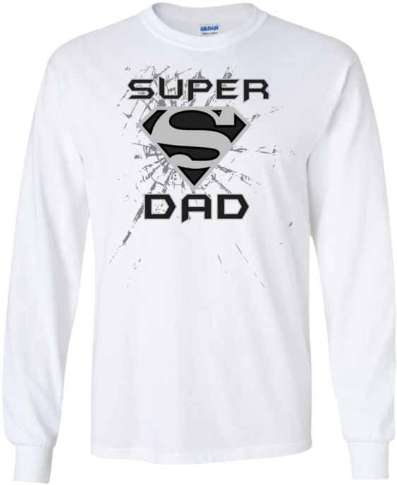 Super Dad Long Sleeve T-shirt - Long-sleeved T-shirt (690x690), Png Download