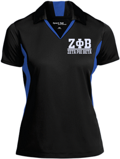 Zeta Phi Beta Ladies Colorblock Performance Polo - Charles Darwin University Nursing (560x560), Png Download