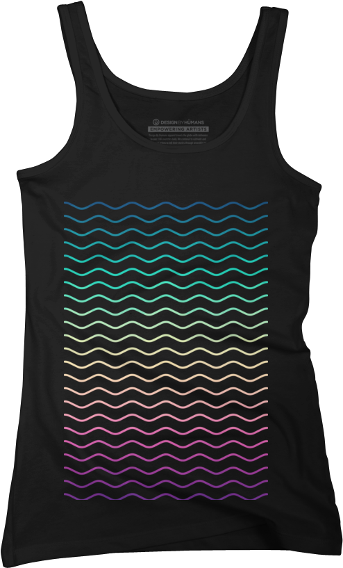 Abstract Geometric Candy / Rainbow Waves Pattern Womens - Playeras Reggae (585x900), Png Download