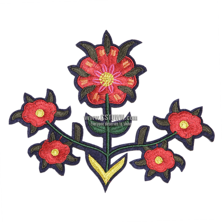 Symmetrical Flower Pattern Embroidery Patch - Déguisement Vaiana Fille Fille Enfant Taille (780x780), Png Download
