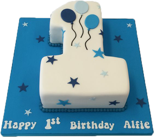 First Birthday Cake - Number Cake For Boys (500x500), Png Download