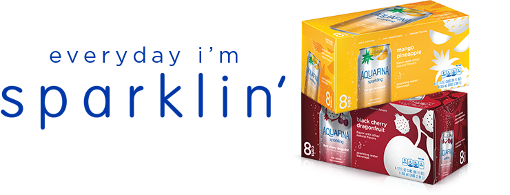 Aquafina Sparkling Sparkling Water Beverage, Black (740x283), Png Download