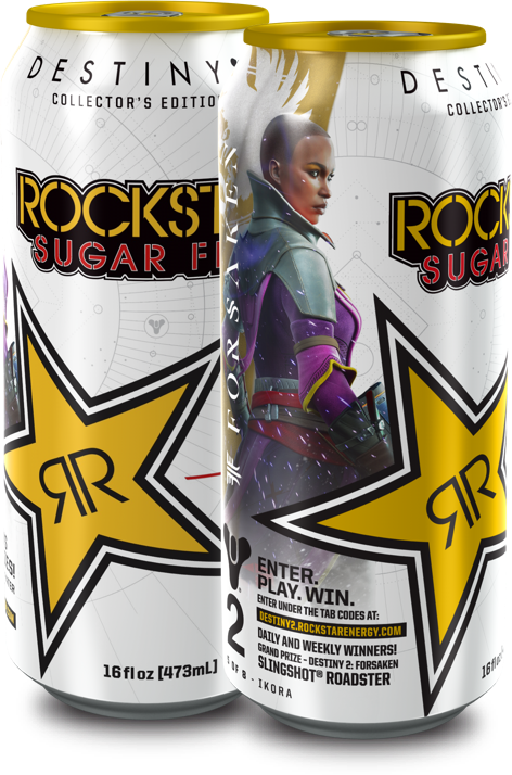 Sugar Free / Ikora - Destiny 2 Forsaken Rockstar Cans (472x714), Png Download