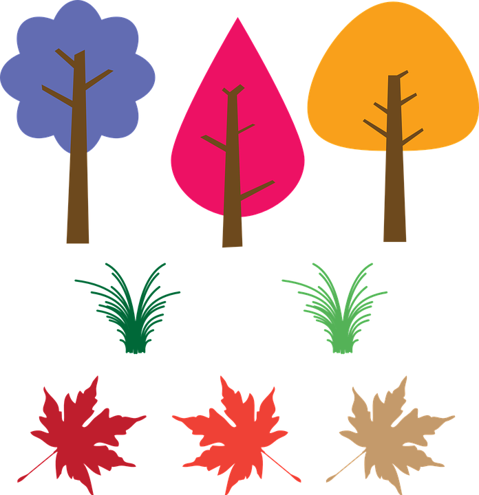 Trees, Leaves, Fallen Leaves, Colorful - Fall Leaves Clip Art (696x720), Png Download