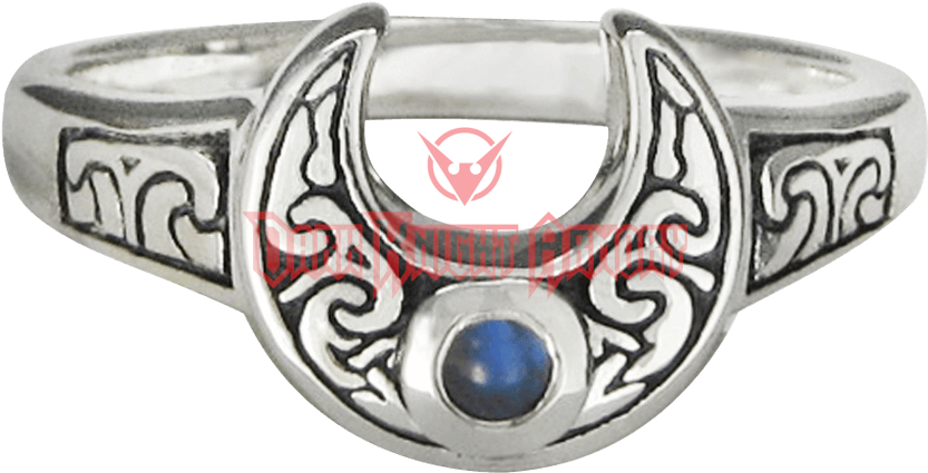 Dark Knight Armoury - Sterling Silver Horned Moon Ring - Amethyst Gemstone (850x850), Png Download