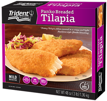 Trident Seafoods Panko Breaded Tilapia - 3 Lb Box (380x361), Png Download