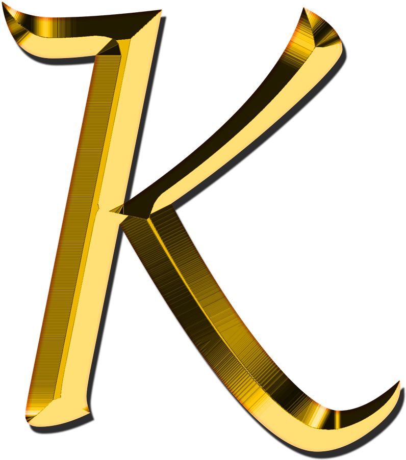 Capital Letter K Transparent Png Stickpng - Gold Letter K (1271x1280), Png Download