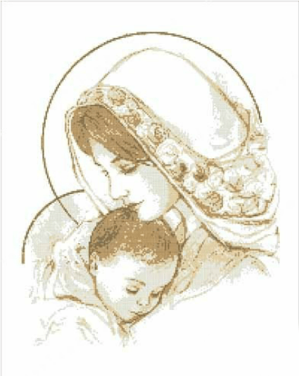 Virgen Maria Con Bebe Jesus - Sketches Of Mother Mary (534x534), Png Download