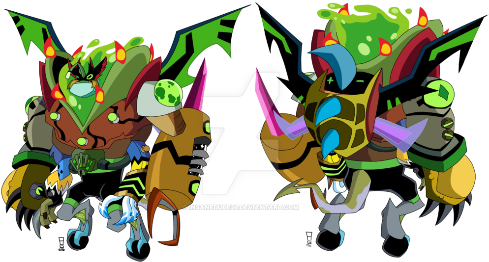 Omniversecheck Out This Cool Amalgamation Of All The - Fusiones De Ben 10000 (1024x544), Png Download