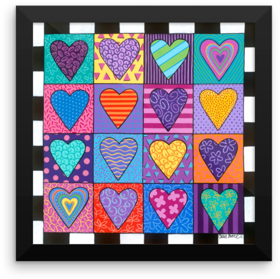 Modern Art - Prestige Art Studios 16 Heart Graphic Art, Purple (750x750), Png Download