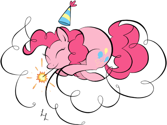 Luckylines, Fireworks, Hat, Party Hat, Pinkie Pie, - Illustration (600x446), Png Download