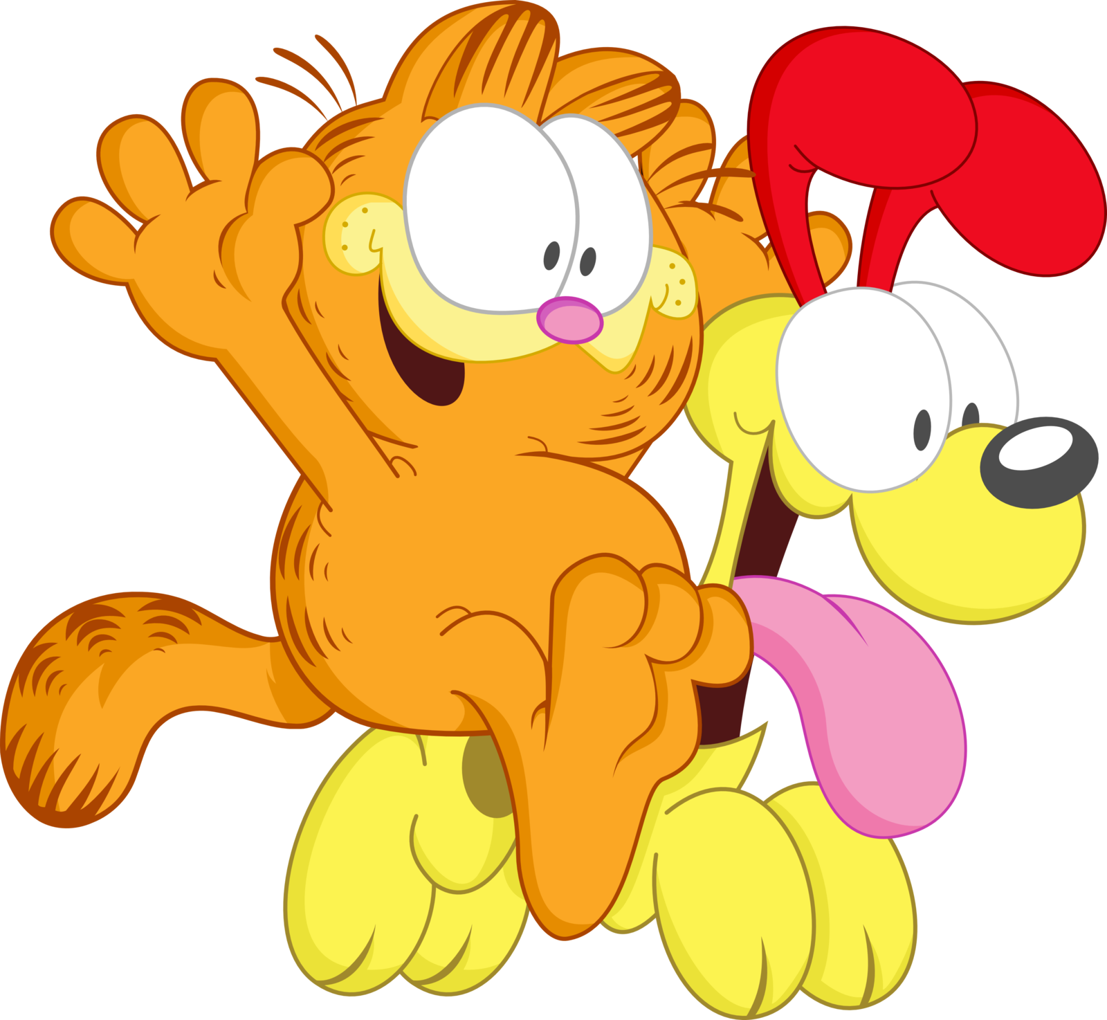 Garfield And Odie Color Outlines - Color Is Garfield (1600x1474), Png Download