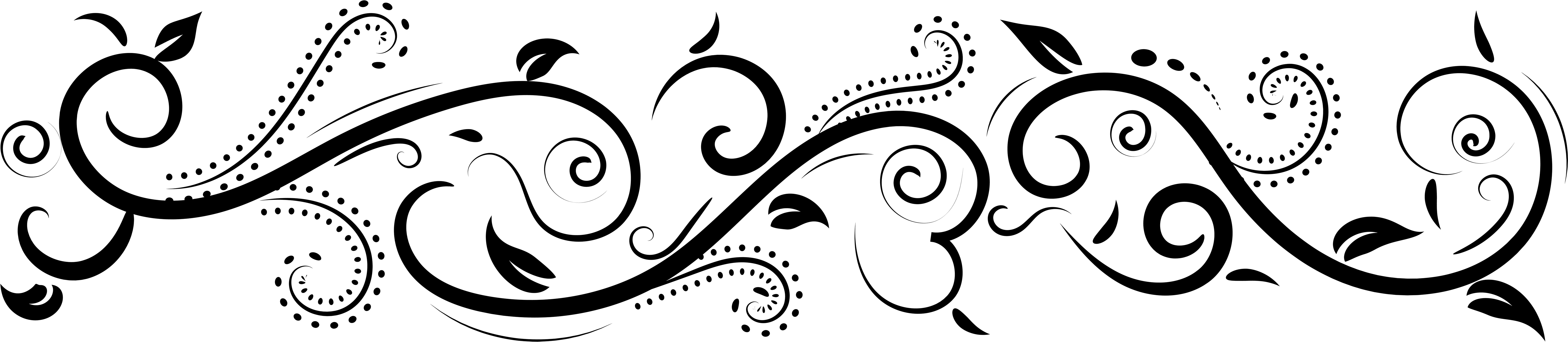 Floral Line Png (7000x1595), Png Download