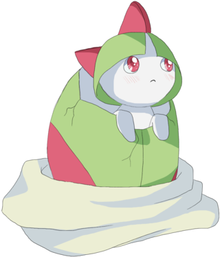 Hatchling Ralts - Cartoon (400x425), Png Download
