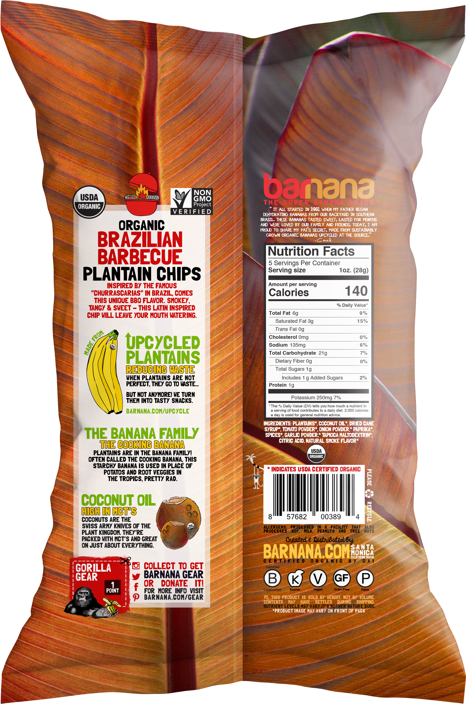 Brazilian Bbq Plantain Chips - Plantain Chip Back (3000x3000), Png Download