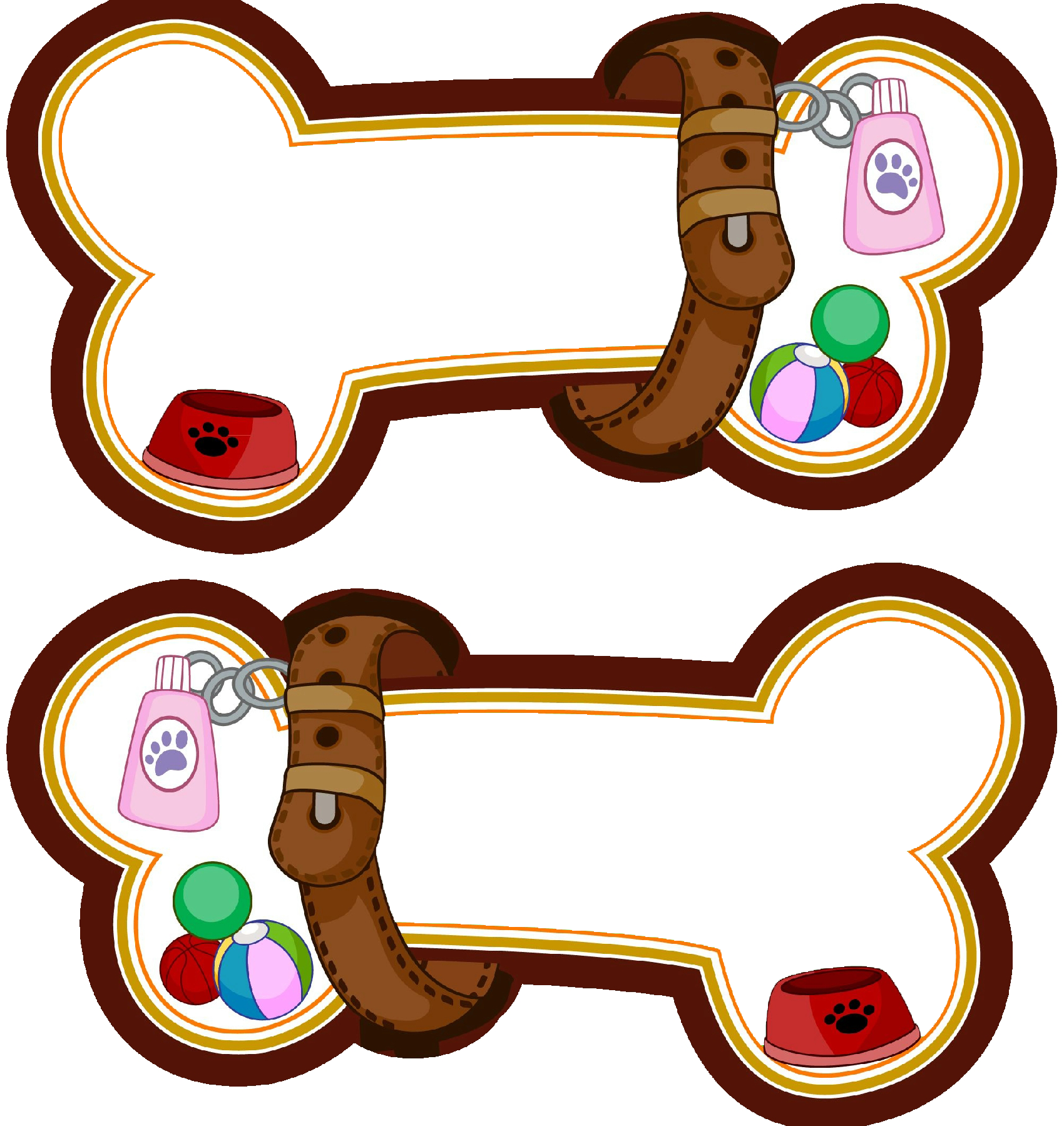 Descárgate Esta Plantilla Para Ayudarte A Imprimir - Huesos De Perro Para Imprimir (1700x1799), Png Download