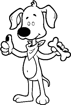 Dibujo De Perro Con Un Hueso Para Colorear - Perro Parado Para Dibujar (600x470), Png Download