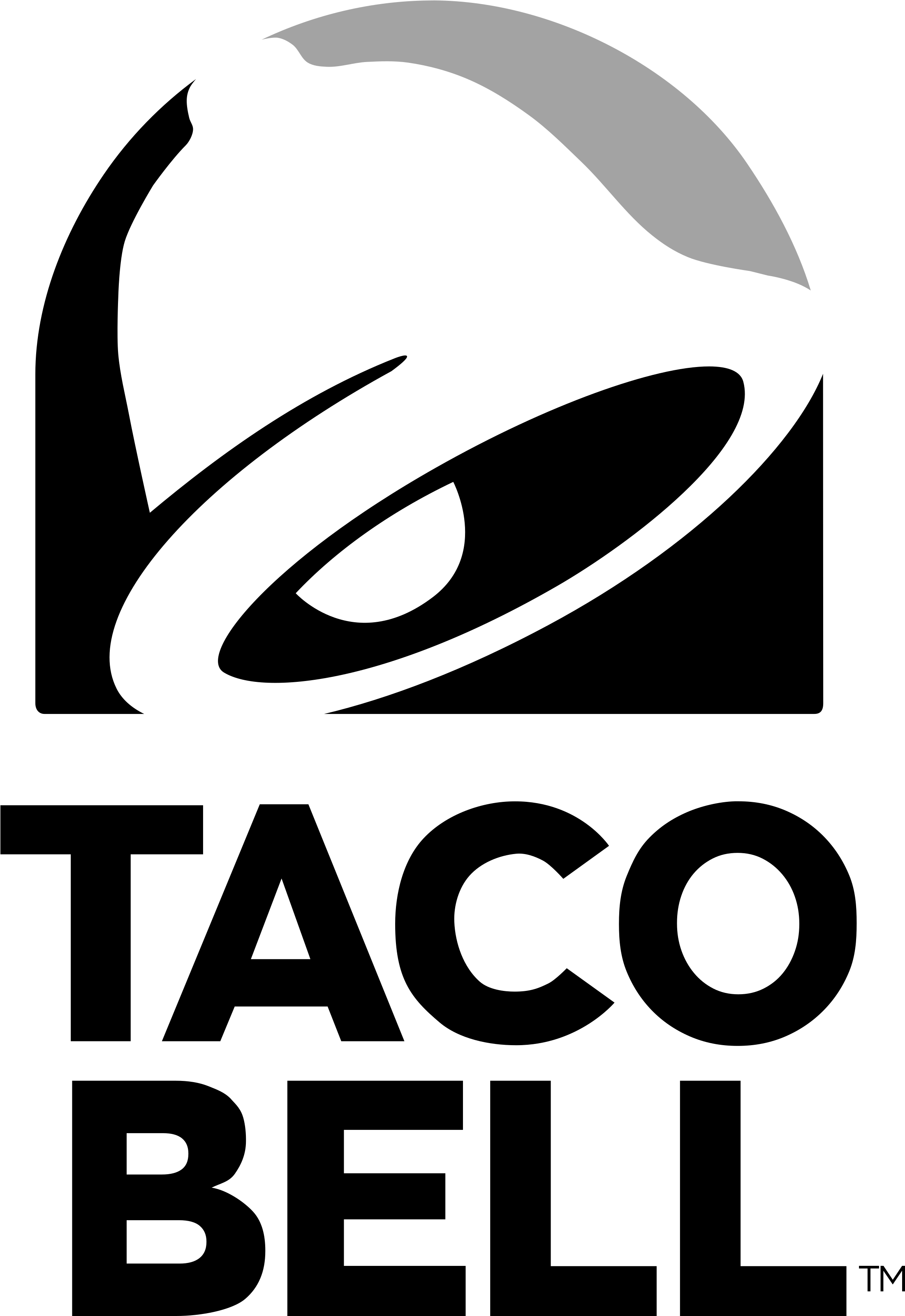 Taco Bell Logo Black And White - Taco Bell (2400x3401), Png Download