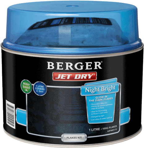 Berger Jet Dry Night Bright Decorative Flakes - Berger Jet Dry 10l (480x490), Png Download