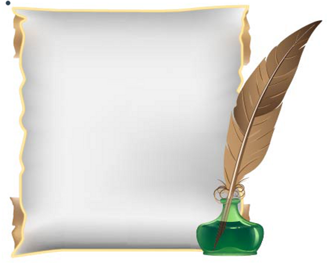 Pergamino Antiguo Con Pluma (671x550), Png Download