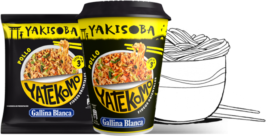 Yatekomo Yakisoba Pollo - Fideos Orientales Yakisoba Pollo En Bolsa Yatekomo (960x521), Png Download
