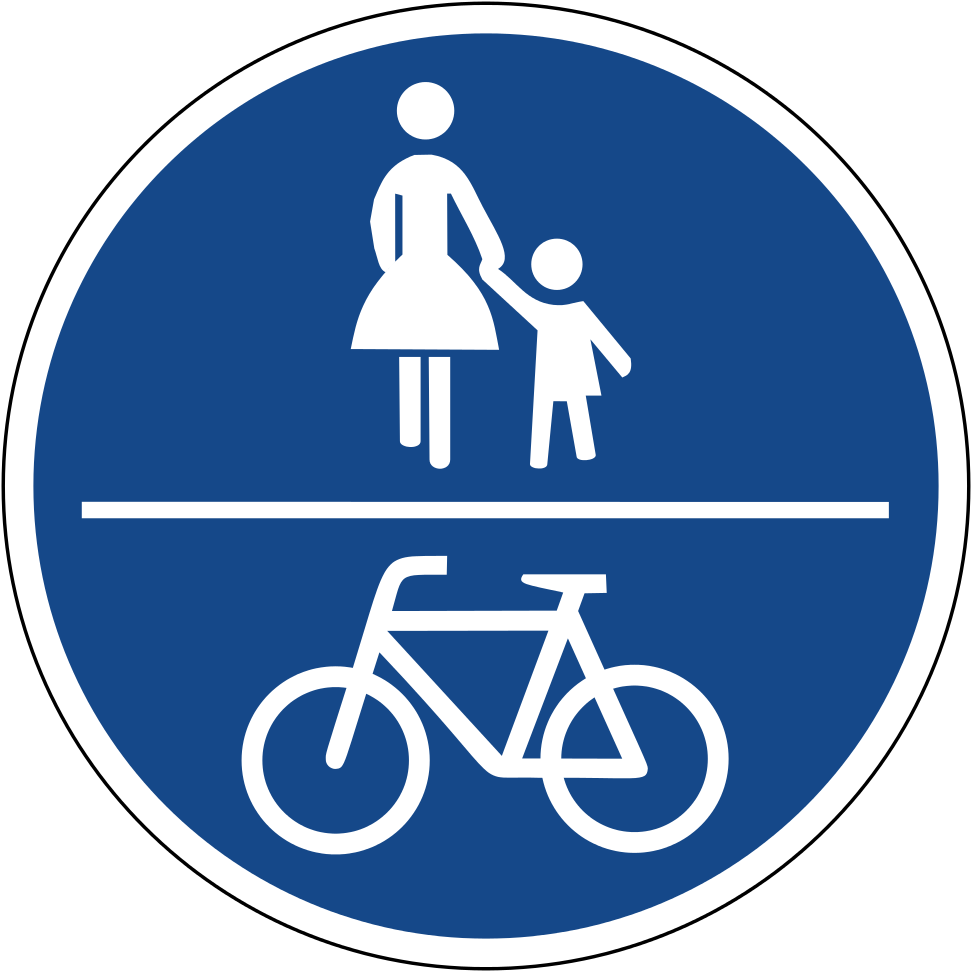 Sign For Bicycle Path In Germany - Bike Sign In Germany (1000x1000), Png Download