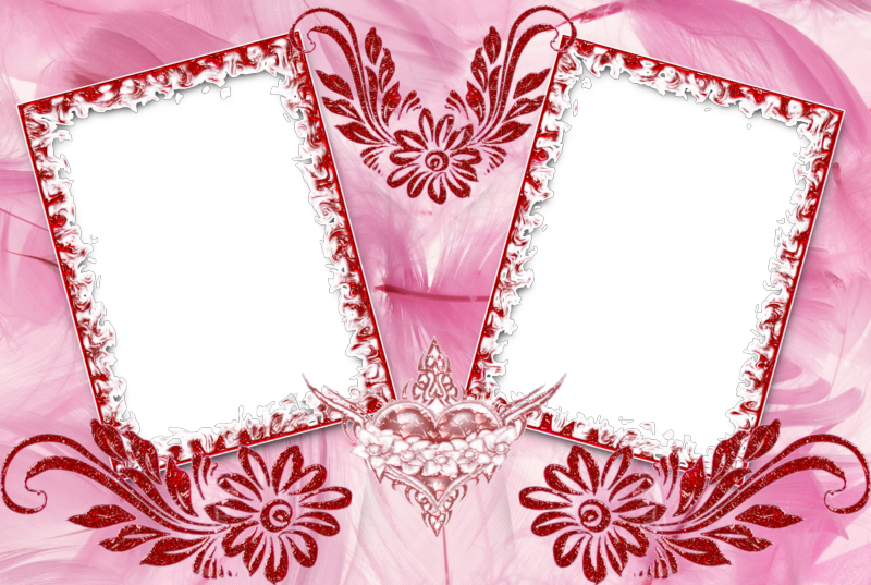 Dos Enamorados Corazones Marco - Marcos Para Fotos De Dos (800x537), Png Download