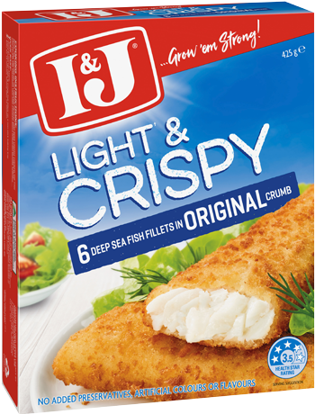 Crumbed Fish - I&j (560x460), Png Download