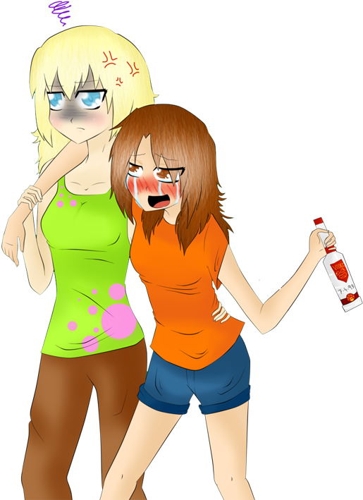 Publicado Por Paz En La Tormenta - Dibujo De Chicas Borrachas (600x800), Png Download