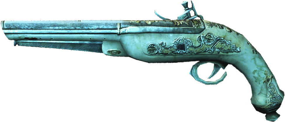 Golden Flintlock Pistols (1024x500), Png Download